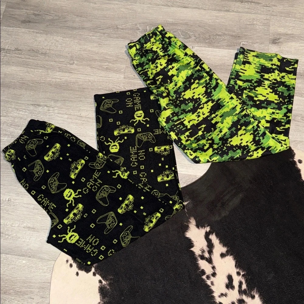 💚Boys Green Gamer Pajama Pants(Set:2)•Size:X-Large(14-16)💚